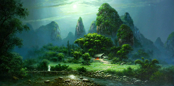 Landscape Oil Painting,40cm x 80cm(16〃 x 31〃),ymh6177003-z