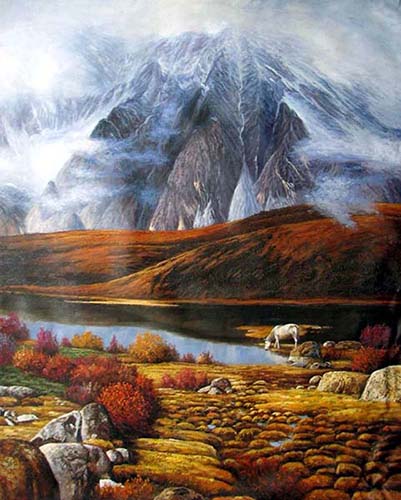 Landscape Oil Painting,90cm x 110cm(35〃 x 43〃),ymh6177004-z