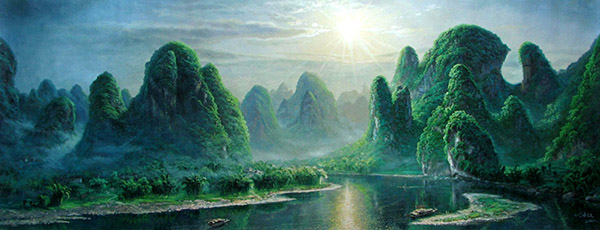 Landscape Oil Painting,70cm x 170cm(27〃 x 67〃),ymh6177005-z