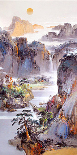 Landscape Oil Painting,60cm x 120cm(24〃 x 48〃),zmh6173003-z