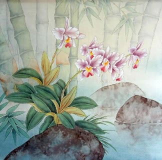 Chinese Orchid Painting,66cm x 66cm,2319046-x