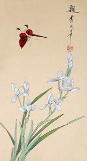 Chinese Orchid Painting,30cm x 45cm,2336054-x