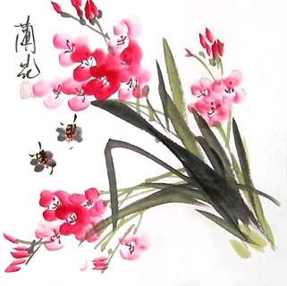 Chinese Orchid Painting,33cm x 33cm,2345036-x