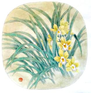 Chinese Orchid Painting,33cm x 33cm,2389023-x