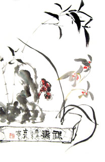 Chinese Orchid Painting,69cm x 46cm,2412001-x