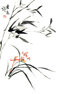Chinese Orchid Painting,69cm x 46cm,2412006-x