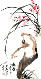 Chinese Orchid Painting,50cm x 100cm,2413001-x