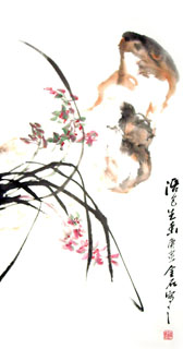 Chinese Orchid Painting,50cm x 100cm,2413003-x