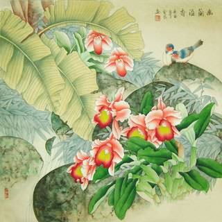 Chinese Orchid Painting,66cm x 66cm,2415001-x