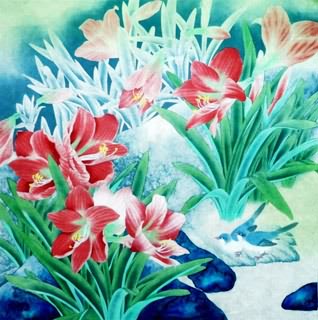 Chinese Orchid Painting,66cm x 66cm,2416004-x