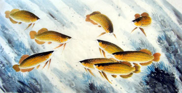 Chinese Other Fishes Painting,69cm x 138cm,2326008-x
