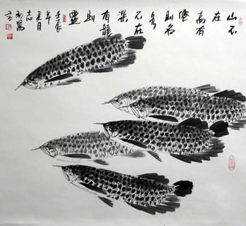 Chinese Other Fishes Painting,69cm x 69cm,2360008-x