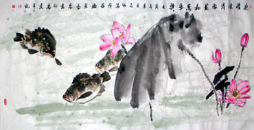 Chinese Other Fishes Painting,66cm x 136cm,2360012-x