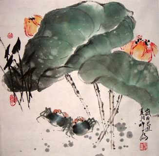 Chinese Other Fishes Painting,50cm x 55cm,2375001-x