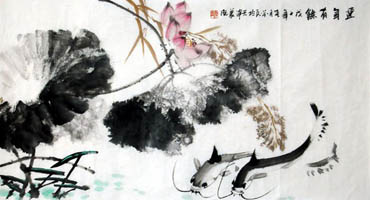 Chinese Other Fishes Painting,55cm x 100cm,2377003-x