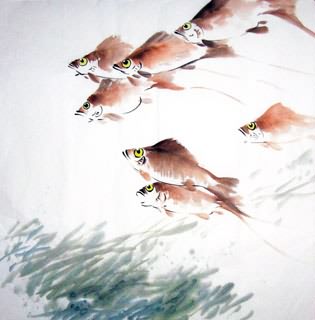 Chinese Other Fishes Painting,69cm x 69cm,2805009-x