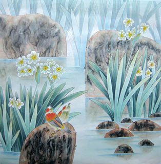 Chinese Other Flowers Painting,66cm x 66cm,2011041-x