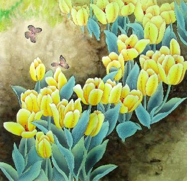 Chinese Other Flowers Painting,66cm x 66cm,2324022-x