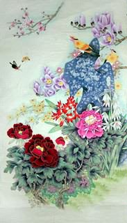 Chinese Other Flowers Painting,66cm x 136cm,2617019-x