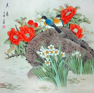 Chinese Other Flowers Painting,69cm x 69cm,2617024-x