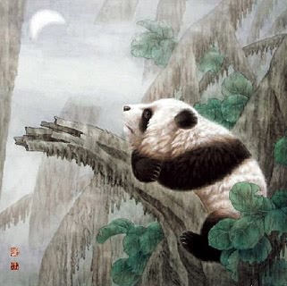 Chinese Panda Painting,66cm x 66cm,4734059-x