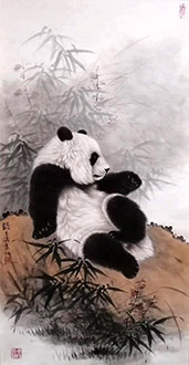 Chinese Panda Painting,50cm x 100cm,zyt41227006-x