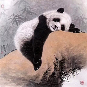 Chinese Panda Painting,50cm x 100cm,zyt41227015-x