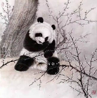 Chinese Panda Painting,50cm x 100cm,zyt41227016-x