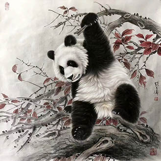 Chinese Panda Painting,68cm x 68cm,zyt41227020-x