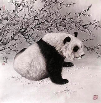 Chinese Panda Painting,68cm x 68cm,zyt41227023-x