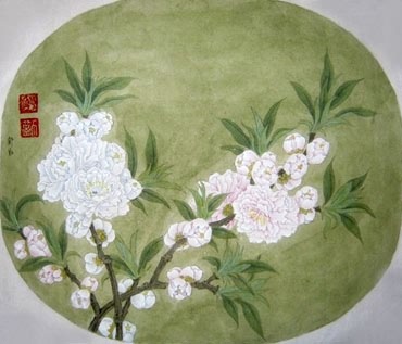 Chinese Peach Blossom Painting,34cm x 46cm,2405008-x