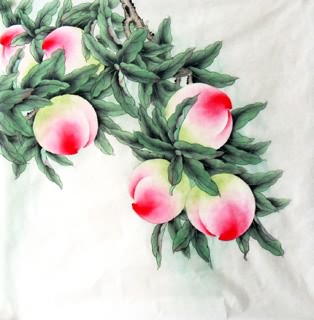 Chinese Peach Painting,66cm x 66cm,2336130-x