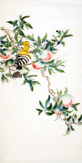 Chinese Peach Painting,66cm x 130cm,2340104-x