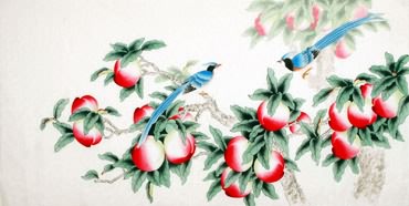 Chinese Peach Painting,66cm x 130cm,2340105-x
