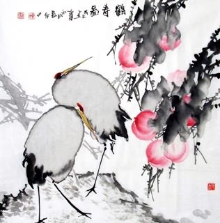 Chinese Peach Painting,69cm x 69cm,2422008-x