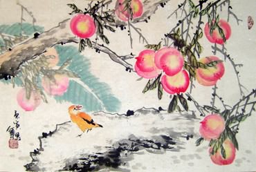 Chinese Peach Painting,69cm x 46cm,2565004-x