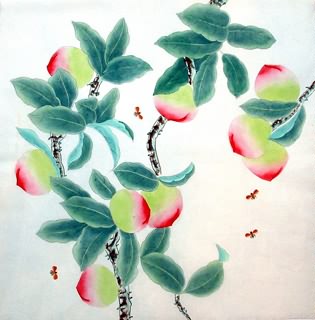 Chinese Peach Painting,66cm x 66cm,2614054-x