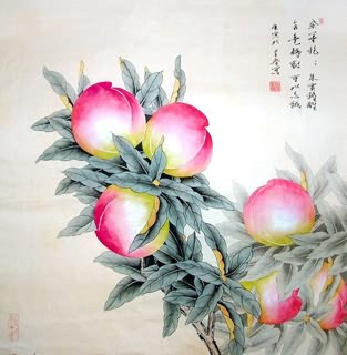 Chinese Peach Painting,69cm x 69cm,2617058-x