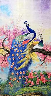 Chinese Peacock Peahen Painting,96cm x 180cm,2387094-x