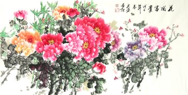 Chinese Peony Painting,69cm x 138cm,2312025-x