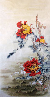 Chinese Peony Painting,66cm x 136cm,2352008-x