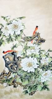 Chinese Peony Painting,66cm x 136cm,2352009-x