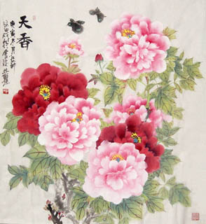 Chinese Peony Painting,97cm x 90cm,2388052-x
