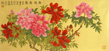 Chinese Peony Painting,50cm x 100cm,2388057-x