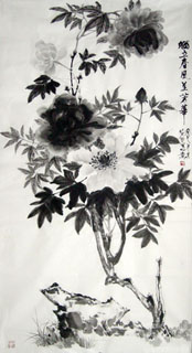 Chinese Peony Painting,92cm x 183cm,2388067-x