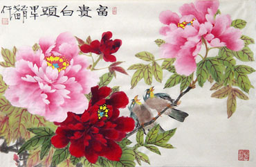 Chinese Peony Painting,69cm x 46cm,2388079-x
