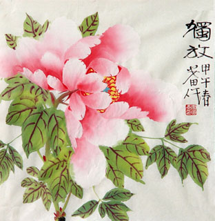 Chinese Peony Painting,34cm x 34cm,2388085-x