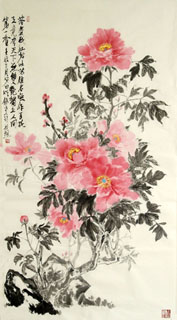 Chinese Peony Painting,92cm x 183cm,2388086-x