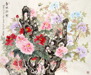Chinese Peony Painting,90cm x 110cm,2388089-x