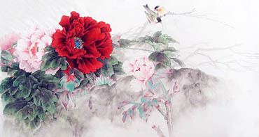 Chinese Peony Painting,66cm x 130cm,2393002-x